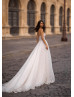 Strapless Beaded Ivory Lace Tulle Timeless Wedding Dress